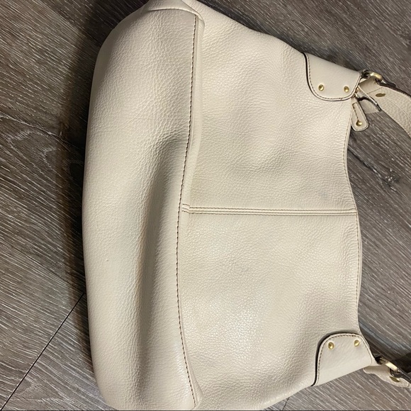 Vintage Fossil Genuine Leather Handcrafted Women's Handbag Purse 75082 - Beige - Picture 4 of 11